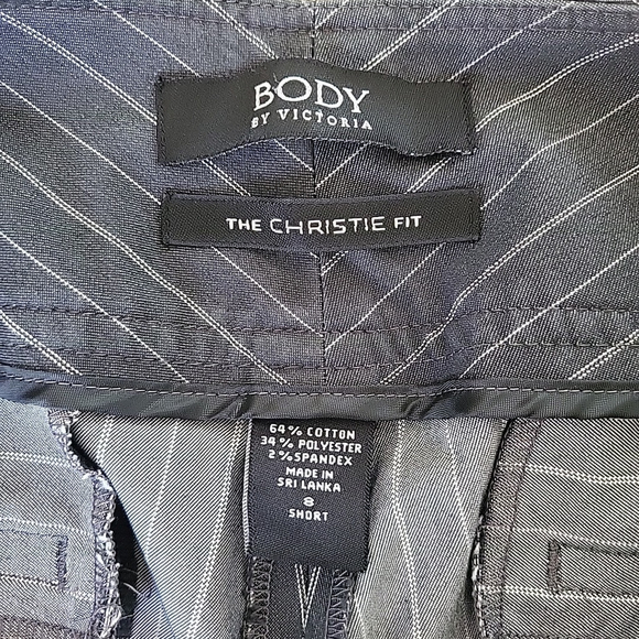 Body by Victoria Dress Pant Wide Leg Pinstripe Women's 8 Short Pants Slacks - Picture 2 of 9